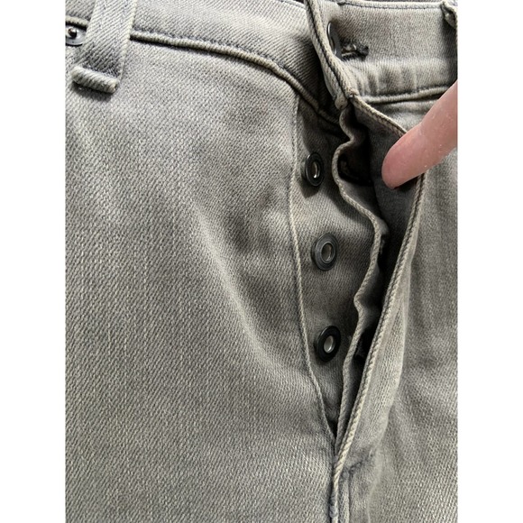 Rag & Bone NY Standard Issue Gray Button Fly Destroyed Skinny Jeans 34 - Picture 3 of 6